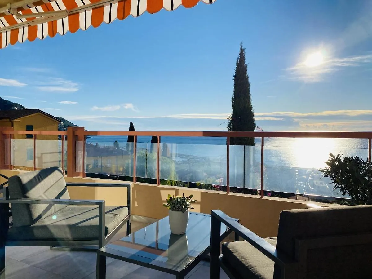 Le Vigia-Vue Mer-Terrasse-Climatisation-Parking Menton Apartment